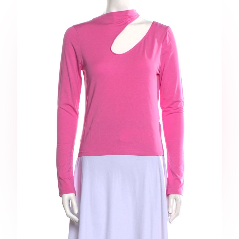 Lapointe Women's Pink Cutout Long-Sleeve Top